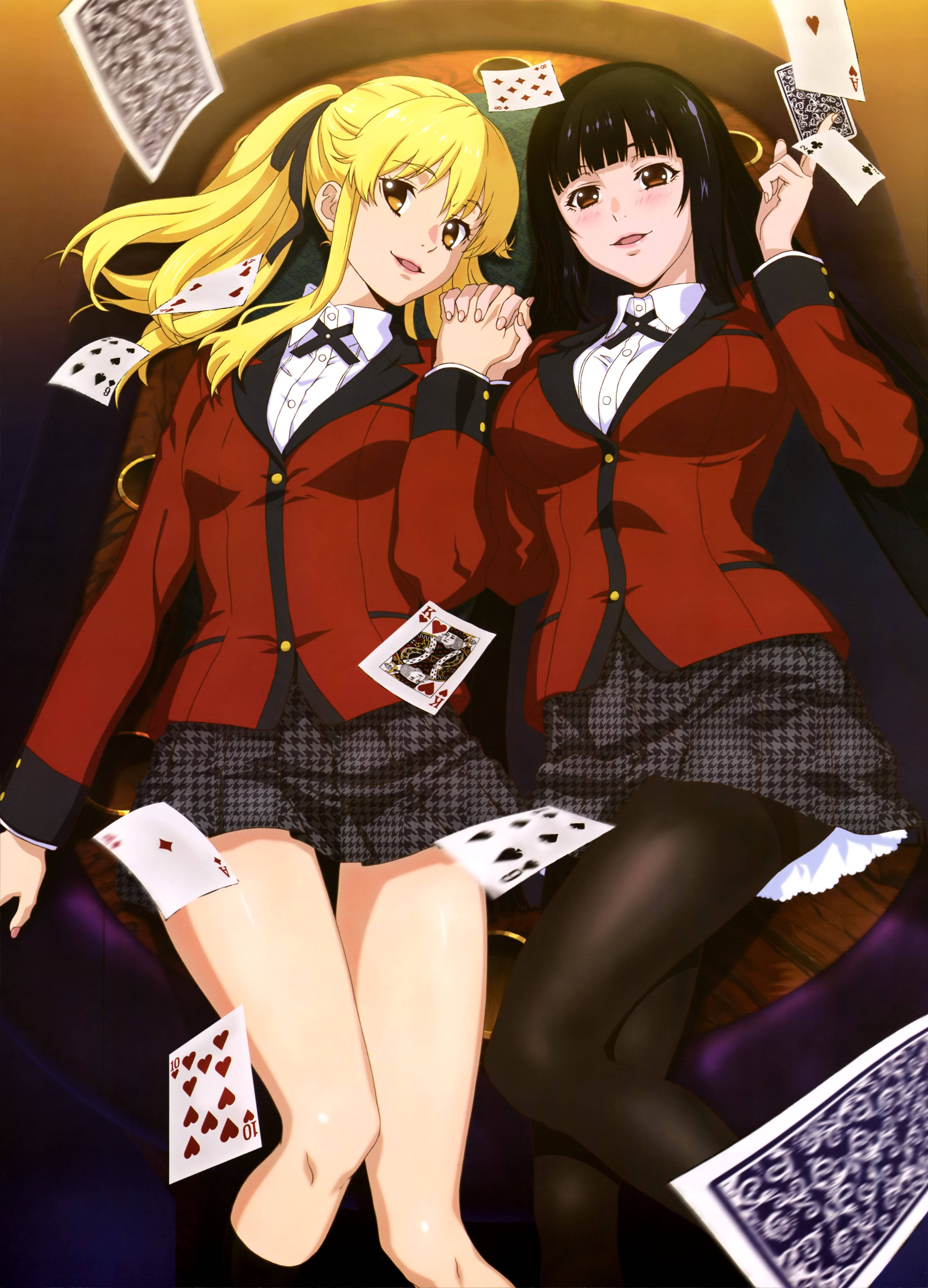 Yumeko Jabami og Mary Saotome, de to nøglespillere i Kakegurui Wallpapers