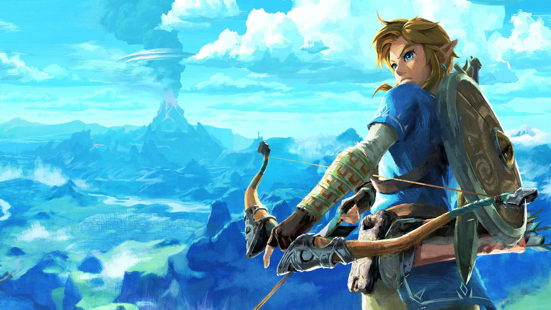 Zelda Botw Link trækker sin bue Wallpapers