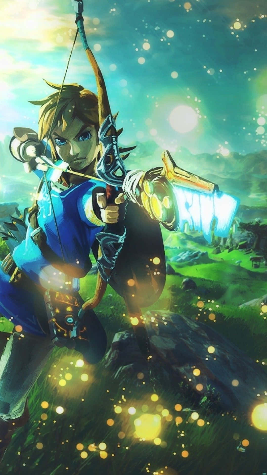 Zelda Botw Link med bue og pil Wallpapers