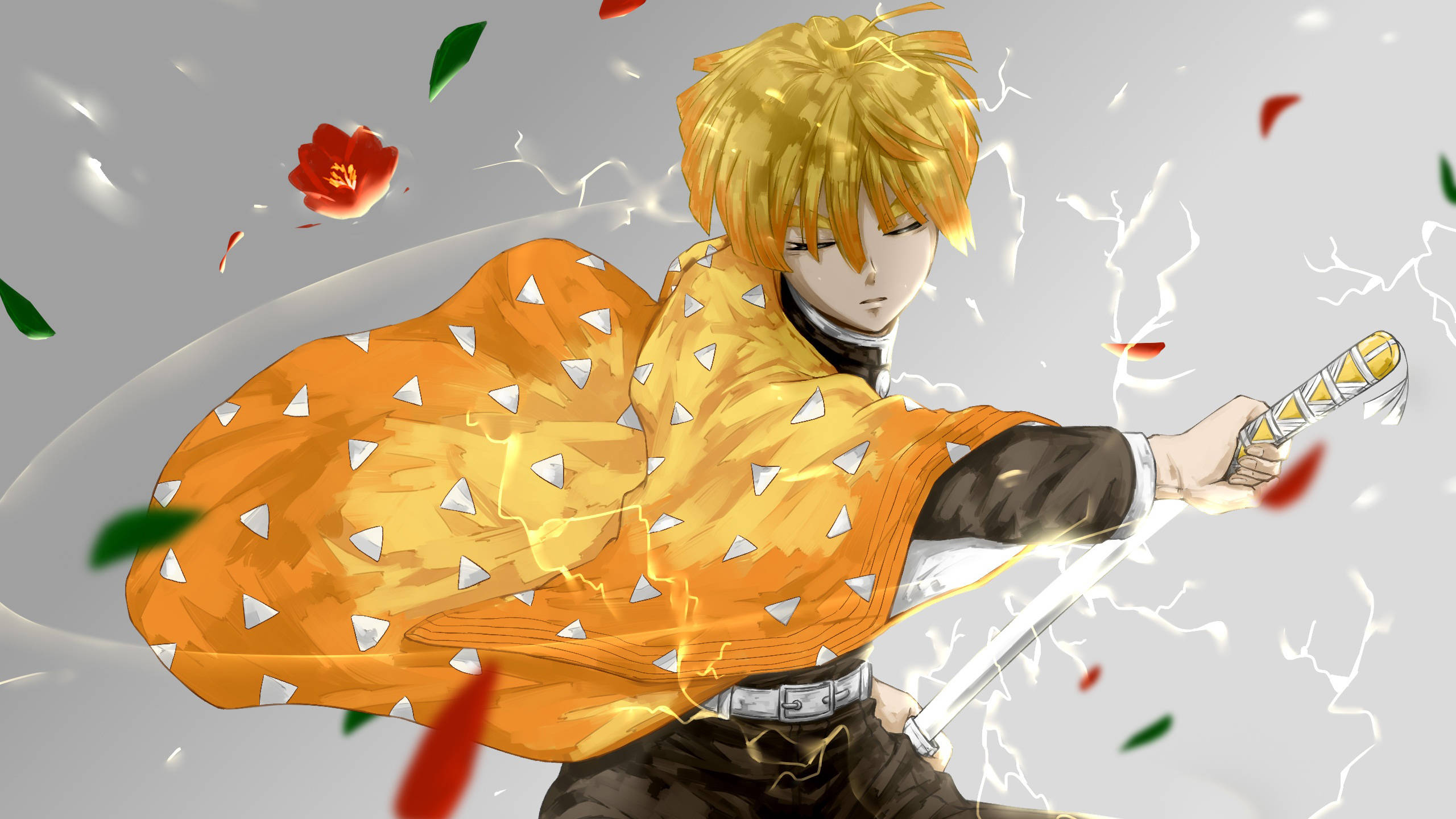 Zenitsu i bevidstløs tilstand fra Demon Slayer Wallpapers