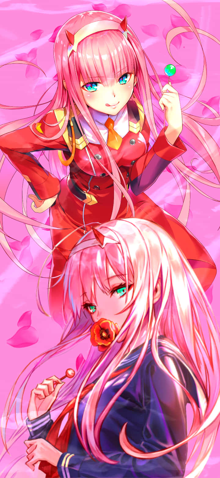 Zero Two i sin ikoniske kjole Wallpapers