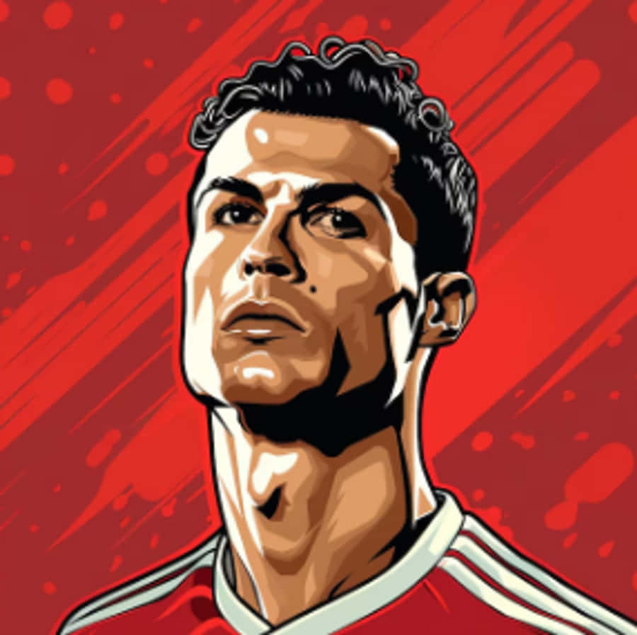 Cristiano Ronaldo,Cr7,fodbold,goat,Ronaldo,Rød,Kraftfuld,Fodbold,Æstetisk