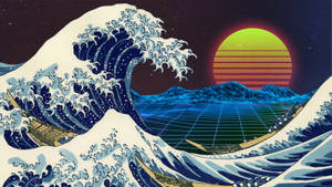 3840x2160 Skærm Retro Stor Bølge — 3840x2160 Wallpapers