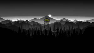 4K Firewatch sorte bjerge og skove — Mørk skov Wallpapers