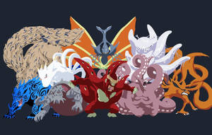 9-halet bæst Naruto-karakterer tapet — Naruto karakterer Wallpapers