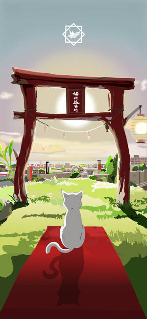 A Whisker Away Torii-port baggrund — iPhone 16e Wallpapers