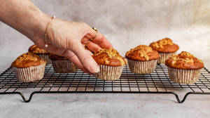Abrikosristede muffins baggrund — Pro Display XDR Wallpapers