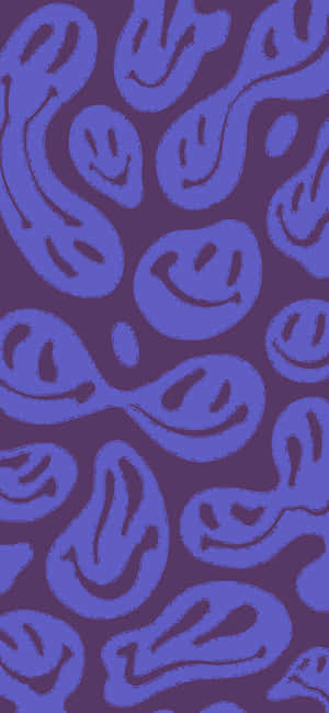 Abstrakt Lilla Æstetisk Trippy Smiley-ansigt — Oppo A6 Wallpapers