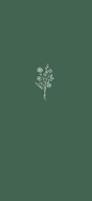 Æstetisk Grøn Minimal Buket af Blomster — Realme P4 Power Wallpapers