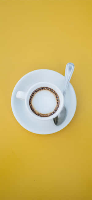 Æstetisk Kaffe Med Teske — Galaxy A54 Wallpapers