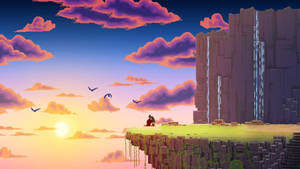 Æstetisk paradis pixelkunst tapet — Smuk æstetik Wallpapers