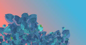 Æstetisk kunst blå blade wallpaper — Enkel blå æstetik Wallpapers