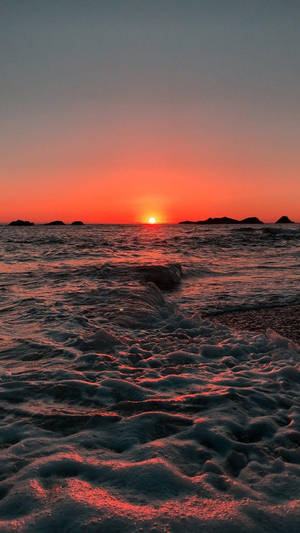 Æstetisk strand solnedgang