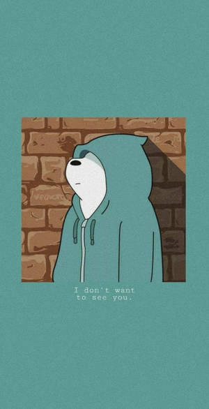 Æstetisk tegneserieisbjørn med hættetrøje
