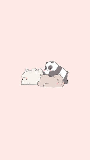 Æstetisk tegneserie med We Bare Bears der leger — Æstetisk tegneserie Wallpapers