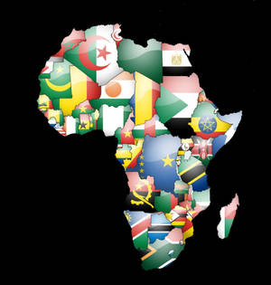 Afrikakort med flag baggrund — Galaxy Z Flip7 FE Wallpapers