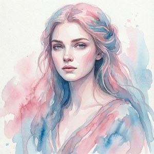 Abstrakt akvarel-firkantet tapet af Freya i bløde pasteller — Pixel Watch 5 Wallpapers