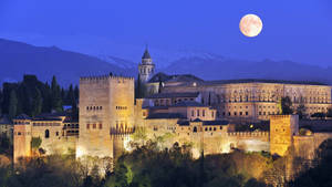 Alhambra Månenattehimmel — Nattehimmel GIF Wallpapers