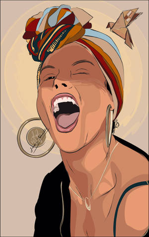Alicia Keys Digital Illustration wallpaper — Moto Pad 70 Wallpapers
