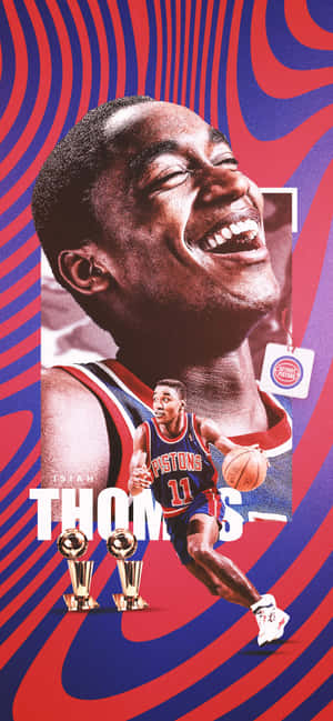 Amerikansk tidligere professionel basketballspiller Isiah Thomas plakatkunst — Google Pixel 6 Pro Wallpapers