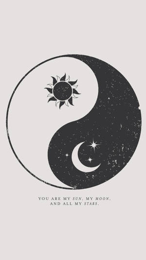 Åndelig æstetik sol-måne yin yang — Æstetisk måne Wallpapers