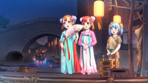 Anime-børn iført kimono tapet — Anime børn Wallpapers