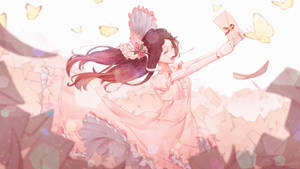 Anime dans smukke lyserød baggrund — Anime dans Wallpapers