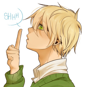 Anime-figur med tysse-gestus
