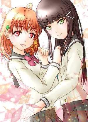 Anime lesbisk Chika og Dia wallpaper