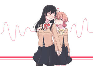 Anime lesbisk hjerteslag baggrund — Anime lesbisk Wallpapers