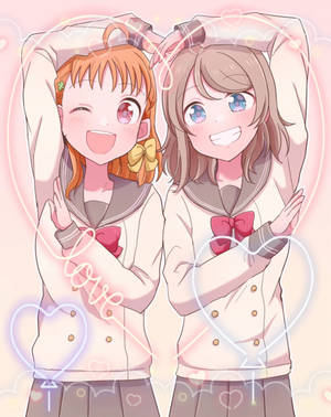 Anime lesbisk kærlighedsskilt tapet — Anime lesbisk Wallpapers
