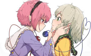 Anime lesbisk Koishi og Satori tapet — Anime æstetik GIF Wallpapers