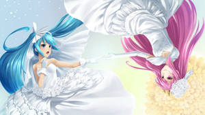 Anime lesbisk Miku og Chuchu baggrund