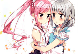 Anime-lesbiske i kærlighed baggrund — Anime lesbisk Wallpapers