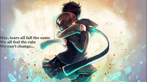 Anime-par krammer med citat — Anime par GIF Wallpapers