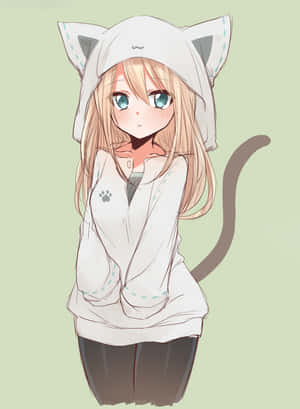 Anime-pige hættetrøje billeder — Sød animepige Wallpapers