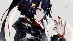 Baggrundsbillede med anime-pige i sort hættetrøje — Pige med hættetrøje anime Wallpapers