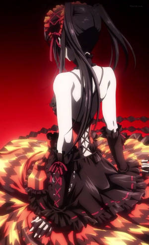 Anime Waifu Kurumi Tokisaki Rød Æstetisk Kjole — Galaxy Tab Active5 Pro Wallpapers