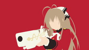 Animepige Med Pistol Minimalistisk Anime