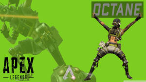 Apex Legends Octane med spredte ben — Grøn æstetik Wallpapers