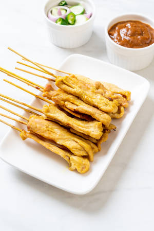 Appetitlig kyllingesatay asiatisk mad — Xiaomi Pad 7S Pro 12.5 Wallpapers