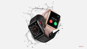 Apple-ure med vandsprøjt baggrund — Apple Watch Wallpapers