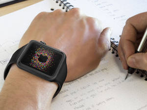 Apple Watch med sort silikonebånd tapet — Apple Watch Wallpapers