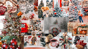 Arktisk vejr julecollage baggrund