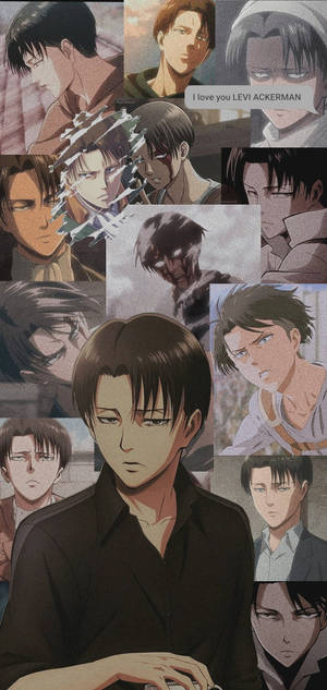 Tapet med Attack On Titan Karakterer Levi Collage — iPhone 18 Pro Max Wallpapers