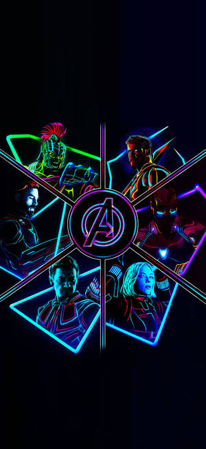 Avengers neon æstetisk iPhone — iPhone 16 Pro Max Wallpapers