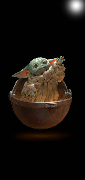 Flot kunsttapet af Baby Yoda. — iPhone 11 Pro Wallpapers