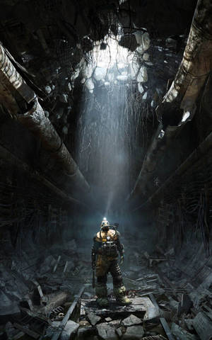Beskadiget Tunnel i Metro Exodus baggrund — Galaxy Tab S10 Lite Wallpapers