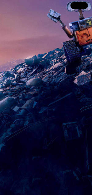 Animeret Galaxy S10 Plus Wall-E på losseplads tapet — iPhone 14 Wallpapers