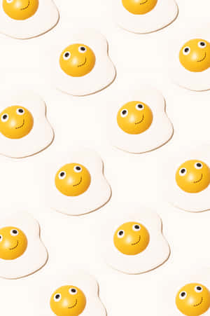 Billedtekst: En Livlig Smiley Emoji Blandet med Solæg — Huawei MatePad 11.5 (2026) Wallpapers